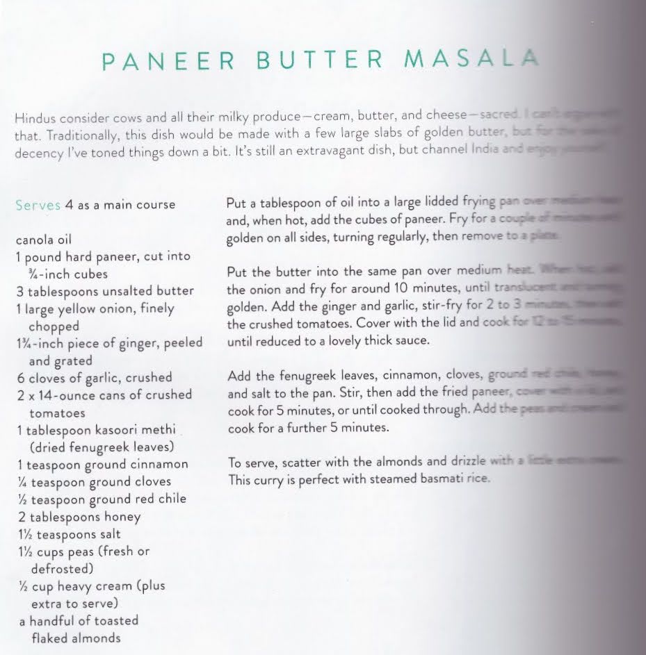A recipe for Paneer Butter Masala